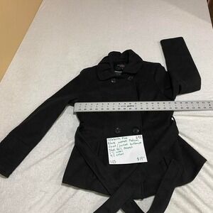 Celebrity pink Black women Medium coat/jacket button-up. SKU672#outerwear